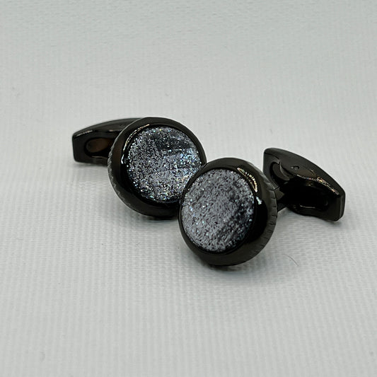 Tasker & Shaw | Luxury Menswear | Black Cufflinks with Textured Inlay
