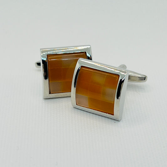 Tasker & Shaw | Luxury Menswear | Shades of Orange Square Cufflinks