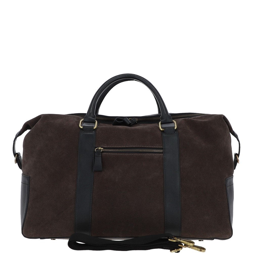 Tasker & Shaw | Luxury Menswear | Harrington suede and Leather Luxury Holdall / Weekender