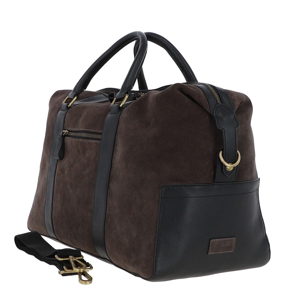 Tasker & Shaw | Luxury Menswear | Harrington suede and Leather Luxury Holdall / Weekender