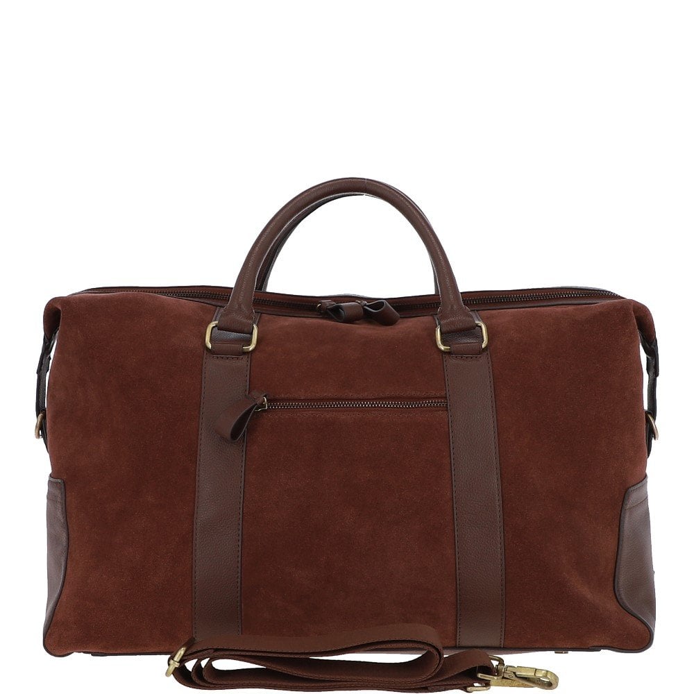 Tasker & Shaw | Luxury Menswear | Harrington suede and Leather Luxury Holdall / Weekender